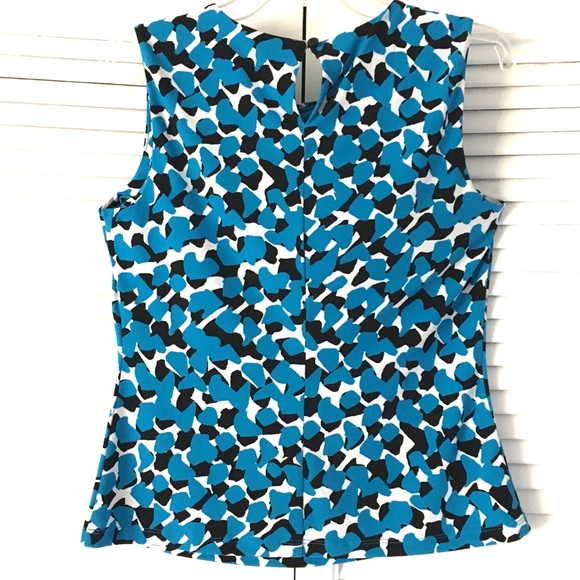 CALVIN KLEIN  Geometric Print RUFFLED TANK TOP - Picture 4 of 7